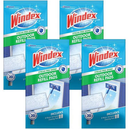 Windex All-in-One Window Cleaner Pads Refill, 4 Packs of 2-Count Refills