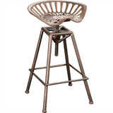Noble House Lawrence Saddle-Style Bar Stool, 26-Inch, Finished in Copper and Silver