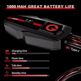 2-Pack V5.2 Motorcycle Bluetooth Headsets with Music Sharing, 2-Way Helmet Communication, IP67 Waterproofing and Hi-FI Speakers for ATV, Snowmobile and Skiing