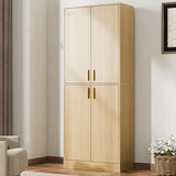 Cozy Castle 71′′ Tall Pantry Cabinet with Four Doors and Adjustable Shelves, Freestanding Wood Storage Cupboard for Kitchen, Dining Room, Living Room or Bathroom, Gray