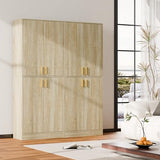 Cozy Castle 71′′ Tall Pantry Cabinet with Four Doors and Adjustable Shelves, Freestanding Wood Storage Cupboard for Kitchen, Dining Room, Living Room or Bathroom, Gray