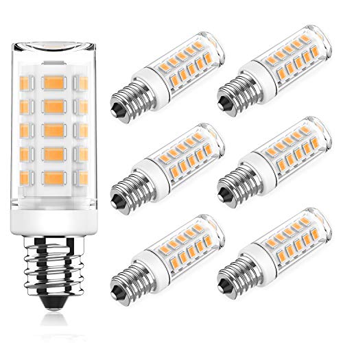 6-Pack KLG E12 LED Candelabra Bulbs, 4W Equivalent to 40W T3/T4, Daylight White 5000K, AC120V, Non-Dimmable for Chandeliers and Ceiling Fans