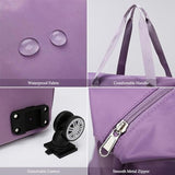 Expandable Rolling Duffle Bag with Foldable Design, Detachable Casters and Telescoping Handle, Wheeled Carry-On Weekender for Women and Men, Purple