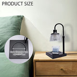 Adjustable Top-Down Candle Warmer Lamp with Two Bulbs, Dimmable Brightness and Heat Controls, Timer and Auto Shut-Off, Black