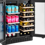 Insignia Dual-Zone Wine and Beverage Cooler with Glass Doors, Stainless Steel