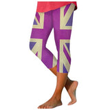 Womens High-Waisted Cropped Yoga Leggings with Stretch Fabric for Summer Beachwear, Casual Outfits and Workouts, Medium