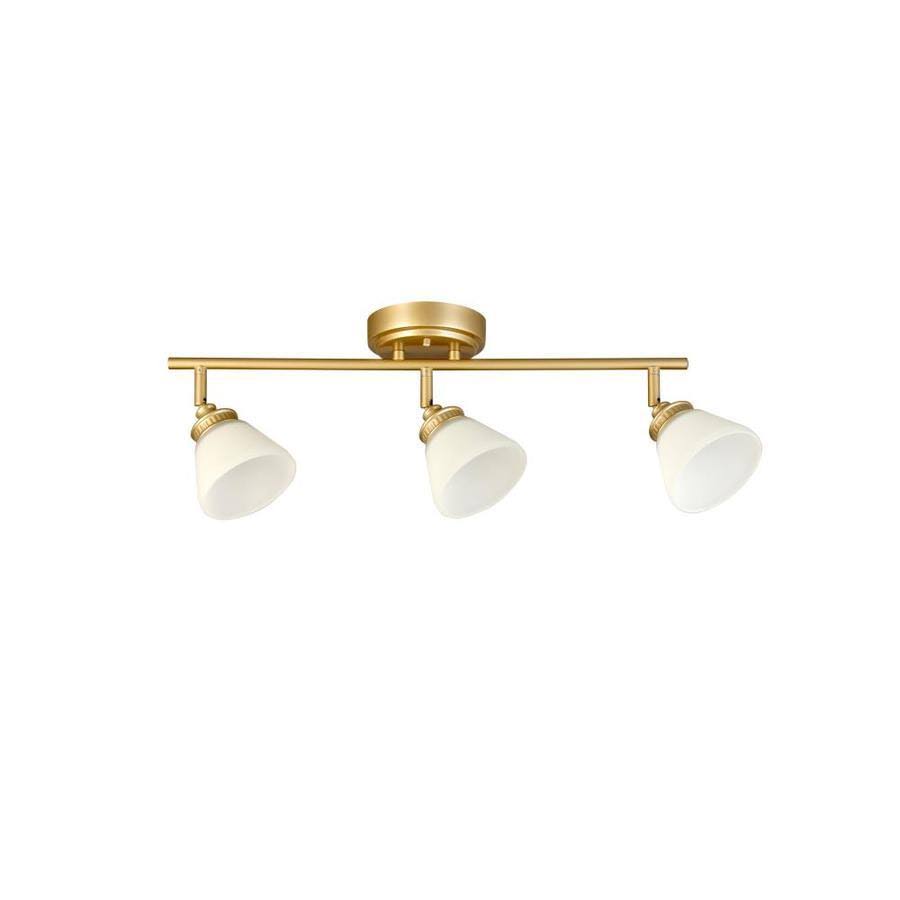 Allen + Roth Dallas Dimmable Track Light Kit with 3-Light, 23.25-Inch Fixed Track Bar in Soft Gold