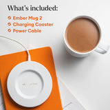 Ember Temperature Control Smart Mug 2, 14 Oz App-Controlled Heated Coffee Cup with Improved Design & 80-Minute Battery Life, White