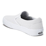 Vans Classic Perf Leather Slip-On Shoes, White, Size 5.5