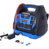 1800-Amp Rechargeable Jump Starter for Gas and Diesel Vehicles with Air Compressor, AC, 12V DC and USB Power Station