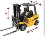 Top Race TR-216 Remote Control Forklift, 13 Inch Tall 1:10 Scale Construction Toy with 8-Channel Full Function Control, Heavy Metal Design
