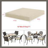 Favoyard Set of 4 Outdoor Chair Cushions, 19 x 19 x 2 Inches, Rainproof Fade-Resistant Patio Pads with Waterproof Hidden Zippers and Tie Attachments