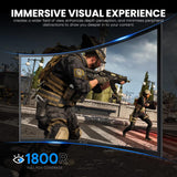 CRUA 32-Inch Curved Ultrawide Gaming Monitor with 165Hz FHD 1080P Display, 1ms GTG, 1800R Design, FreeSync and Low Motion Blur