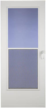 Larson 32-in x 76-in Mobile Home Storm Door with White Mid-View and Wood Core, 38005033276