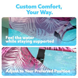 Sloosh Inflatable Pool Lounge Chair with Plant Pattern, Floating Hammock Mat for Adults, Water Raft for Pool, Beach and Summer Parties