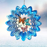 12in 3D Hummingbird Metal Wind Spinner with Hanging Bird Design for Indoor and Outdoor Garden Decor
