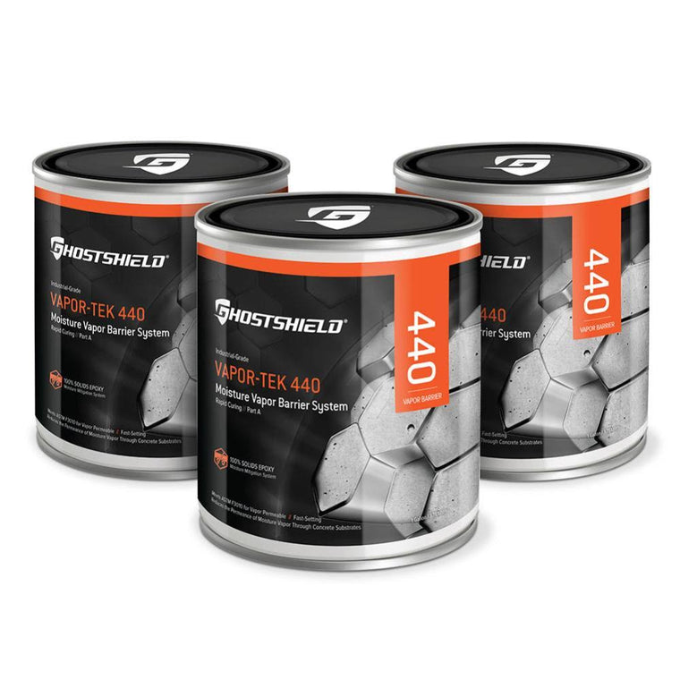 Ghostshield Vapor-Tek 440 Transparent Moisture Barrier Epoxy Concrete Sealer, 3-Gallon Clear Kit, 440-3.0G
