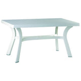 Atlin Designs Resin Patio Dining Table, 55×22 Inches, White Finish