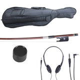Cecilio CECO-2WH Full-Size 4/4 Electric Cello in Pearl White, Featuring Ebony Construction, Style 2, Soft Case, Bow and Accessories