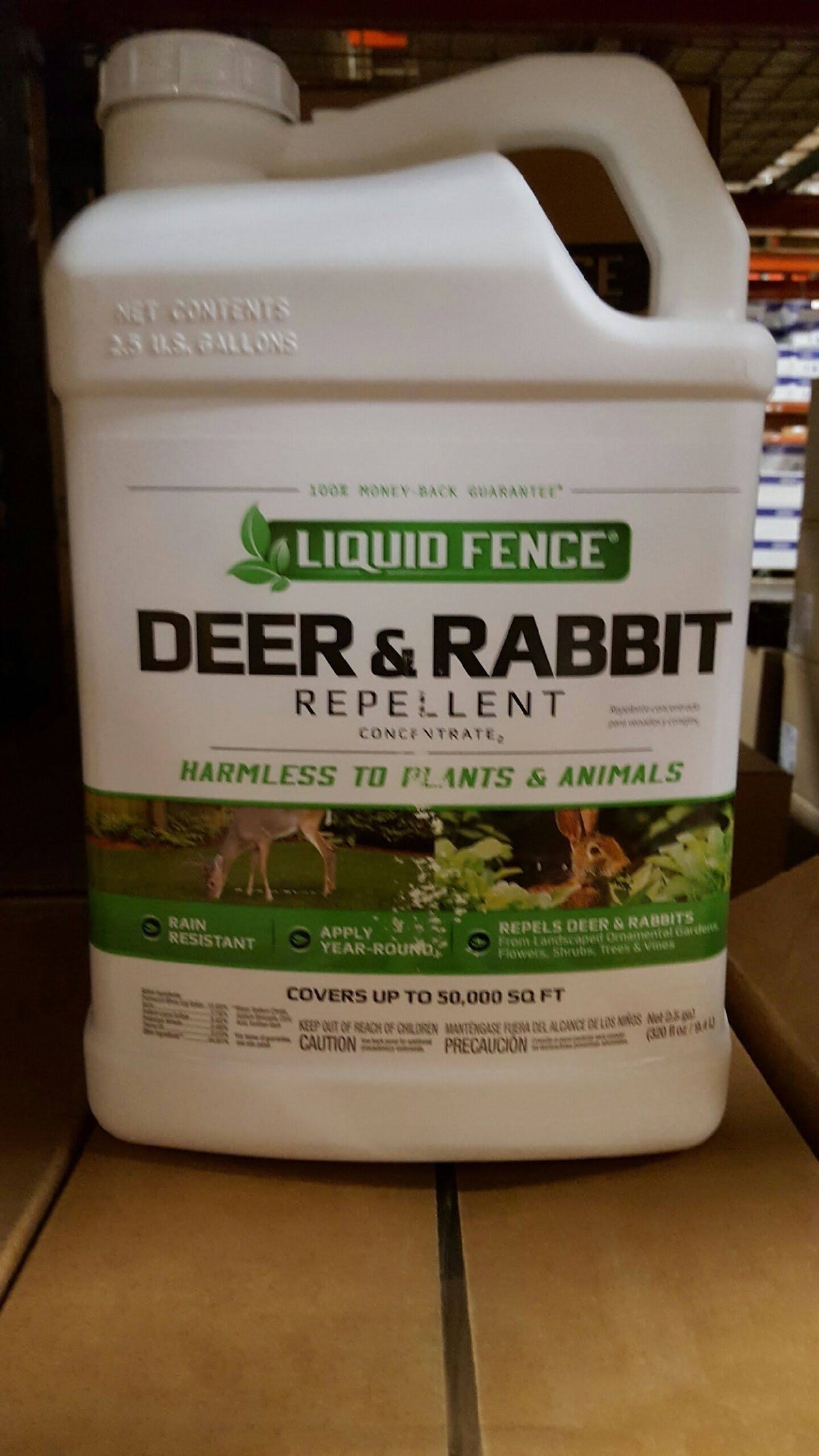 Liquid Fence Concentrate for Deer and Rabbit Repellent, 2.5 Gallon, 123
