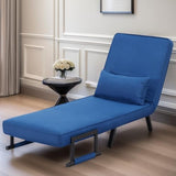 Convertible 3-in-1 Sleeper Sofa Bed with Pullout Bed and Side Pocket, Black Futon Loveseat for Living Room, Bedroom or Small Spaces