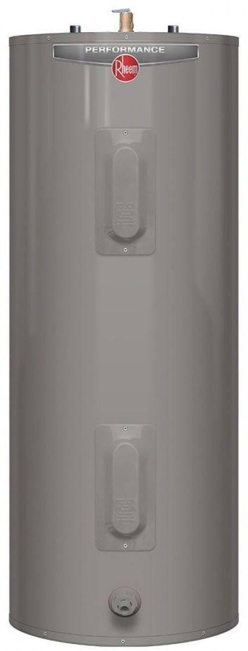 Rheem Performance Electric Tank Water Heater, 40 gal. Medium Size with 6-Year Warranty and 4500/4500-Watt Elements
