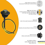 20-Piece Amber Round LED Side Marker and Clearance Light Set, 3/4 12V Waterproof Lamps for Boats, Trucks, Trailers, Campers and Buses