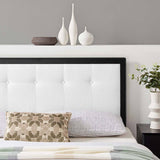 Modway Draper Tufted Queen Headboard with Fabric Upholstery and Wood Frame, Walnut Charcoal