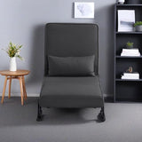 Convertible 3-in-1 Sleeper Sofa Bed with Pullout Bed and Side Pocket, Black Futon Loveseat for Living Room, Bedroom or Small Spaces