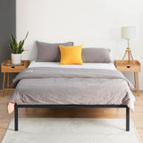 PrimaSleep Full-Size 18-Inch Heavy-Duty Steel Slat Bed Frame in Black with Anti-Slip Support, No-Noise Construction, Easy Assembly, and No Box Spring Required