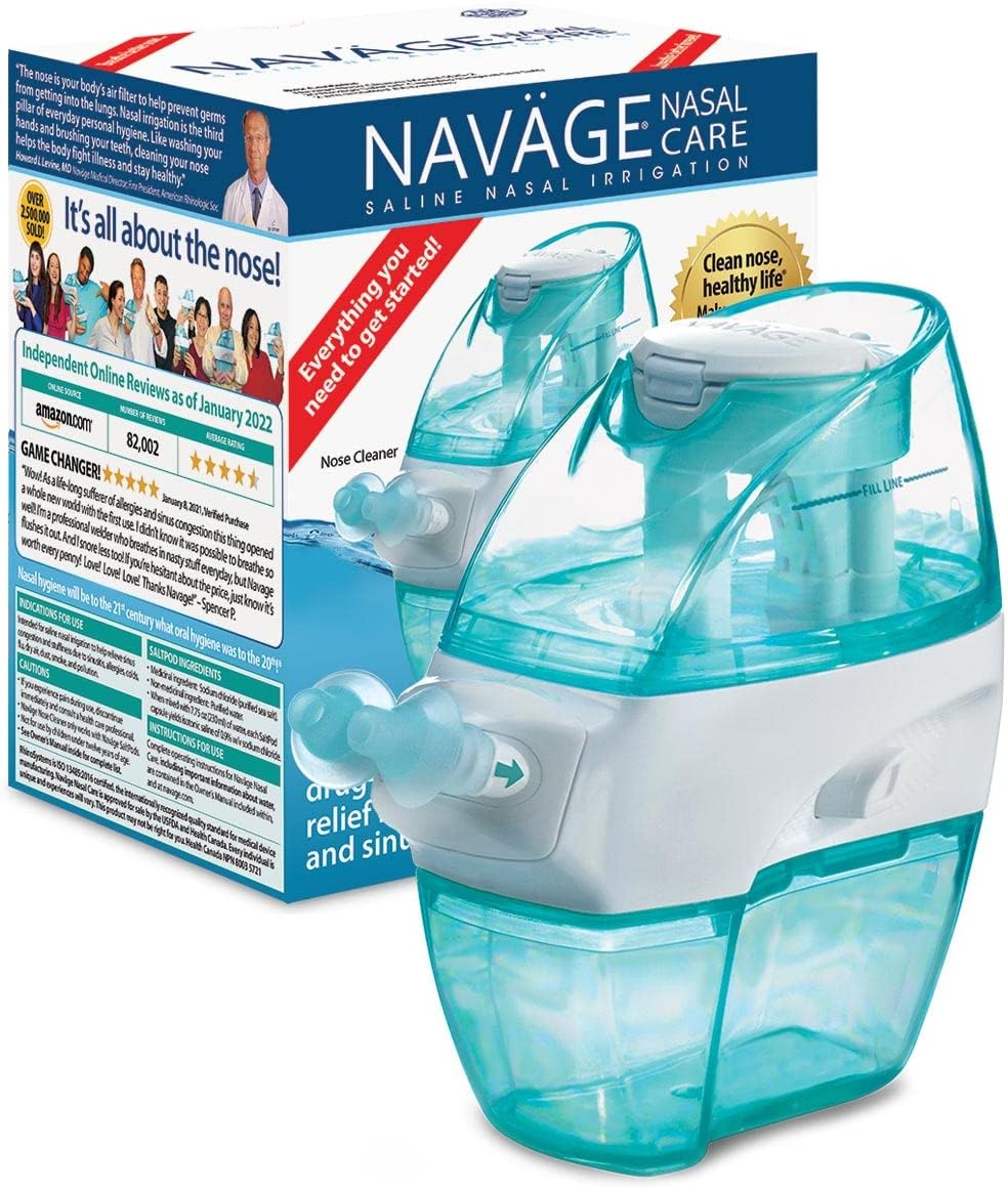 Navage Nasal Care Starter Bundle with Nose Cleaner, 20 SaltPods and 10 Bonus SaltPods