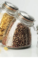Medium Clear Kitchen Storage Jar with Slope Design, 56 Ounces