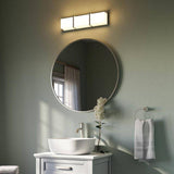 Allen + Roth Roveland 30-in Round Bathroom Mirror with Brushed Nickel Finish