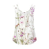 Womens Sleeveless V-Neck Tank Top with Floral Eyelet Detail, Dressy Casual Summer Camisole Tunic Blouse