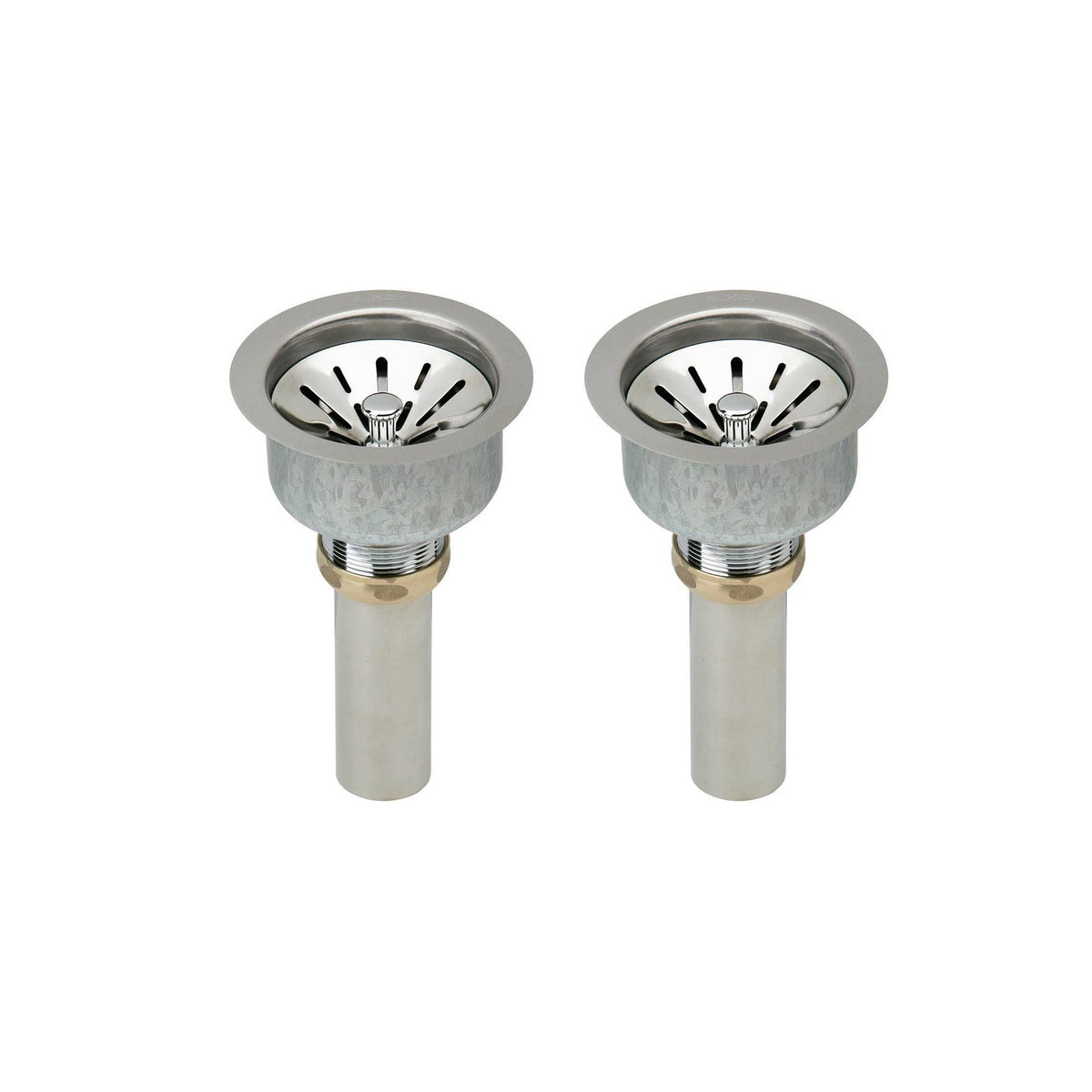 2-Pack Elkay LK99 Deluxe Drain Strainer Baskets, Type 304 Stainless Steel with Rubber, 3.5×22