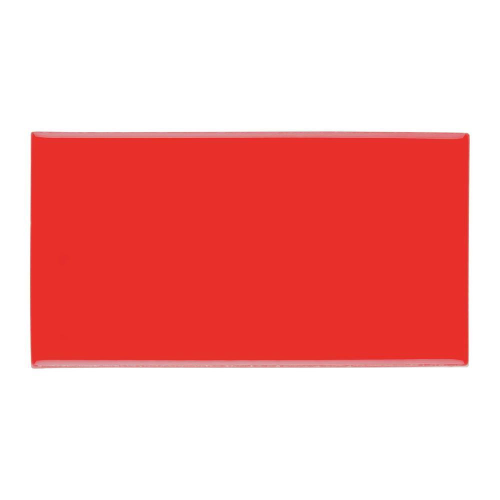 Daltile Restore Glazed Ceramic Subway Tile, Red, 3 in. x 6 in., 12.5 Sq. ft / CASE