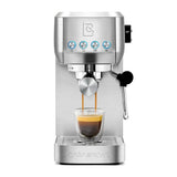 Casabrews 20-Bar Espresso Machine with 49 oz Water Tank, Coffee Maker and Milk Frother, Sliver