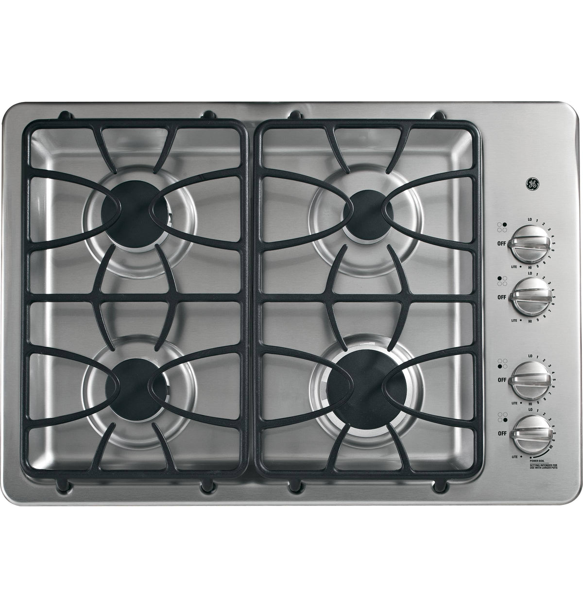 GE JGP333SETSS 30 x 22 Built-In Gas Cooktop with Stainless Steel Finish
