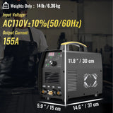 SKYSHALO 155Amp 3-in-1 TIG Welder with 110V High-Frequency TIG, Stick and Clean Modes, IGBT Inverter and Digital Arc Control