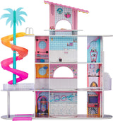 LOL Surprise OMG House of Surprises Real Wood Dollhouse, Featuring 4 Floors, 10 Rooms, Elevator, Spiral Slide, Pool, Movie Theater Drive-Thru & 85+ Surprises, Toy Gift for Girls Ages 4 5 6 7+