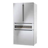 Bosch 800 Series Smart Refrigerator with 4-Door French Door Design, 20 Cu. Ft. Counter-Depth Storage and Beverage Cooler Drawer, Stainless Steel