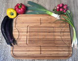Extra-Large Reversible Bamboo Cutting Board for Meat, Cheese and Vegetables, Organic Wooden Carving Board for Kitchen Use
