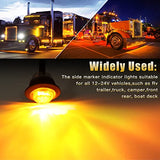 20-Piece Amber Round LED Side Marker and Clearance Light Set, 3/4 12V Waterproof Lamps for Boats, Trucks, Trailers, Campers and Buses