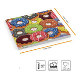 4-Piece Donuts Ceramic Coaster Set, 3.9-Inch Absorbent Heat-Resistant Drink Coasters with Cork Bases for Home, Kitchen or Bar