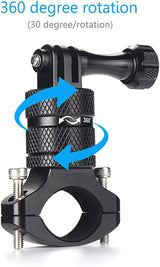 Black Aluminum Handlebar Mount for GoPro Hero 11-4, DJI Osmo Action, AKASO and Other Action Cameras