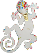 Resin Gecko Wall Sculpture for Outdoor Decor, Mexican Lizard Figurine for Farmhouse Porch, Patio, Lawn or Fence, LM9001A-1