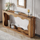 Tribesigns 63-Inch Farmhouse Console Table in Brown, Featuring Storage for Entryways, Hallways, Living Rooms, or Behind the Sofa