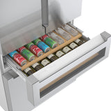 Bosch 800 Series Smart Refrigerator with 4-Door French Door Design, 20 Cu. Ft. Counter-Depth Storage and Beverage Cooler Drawer, Stainless Steel