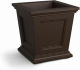 Mayne Fairfield 16in Square Self-Watering Planter in Espresso, Durable Resin Design, Model 5887-ES