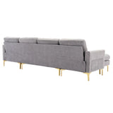 Soges Gray U-Shaped Sectional Sofa with Convertible 5-Seater Design and Ottoman, Living Room Couch Measuring 110×54